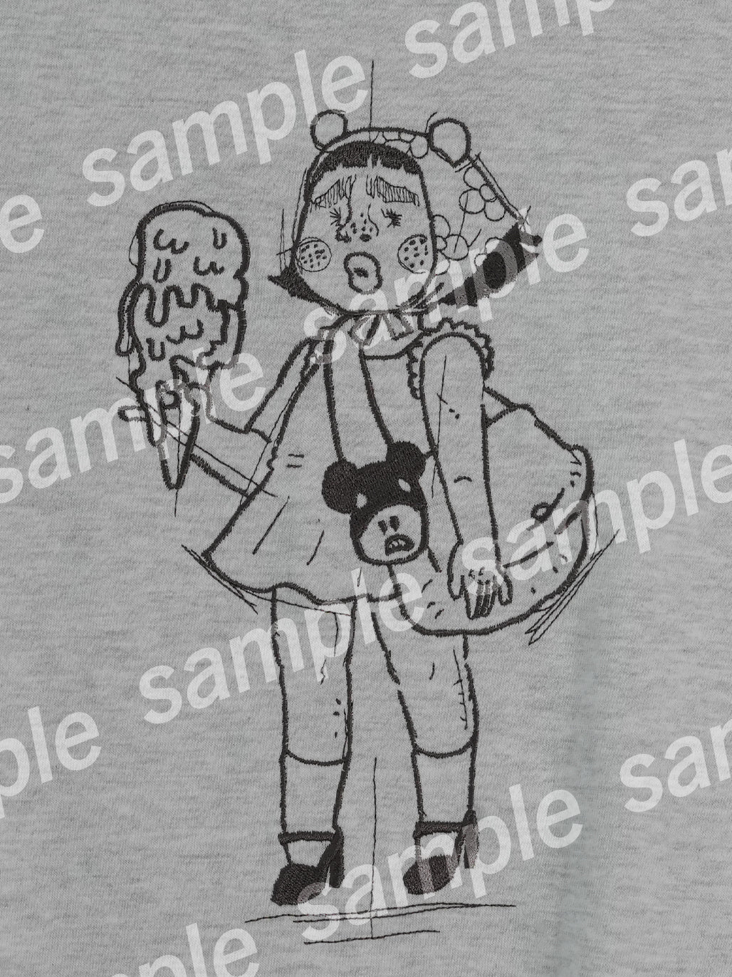 「溶けちゃう前に食べてよね。」刺繍ロングTシャツ