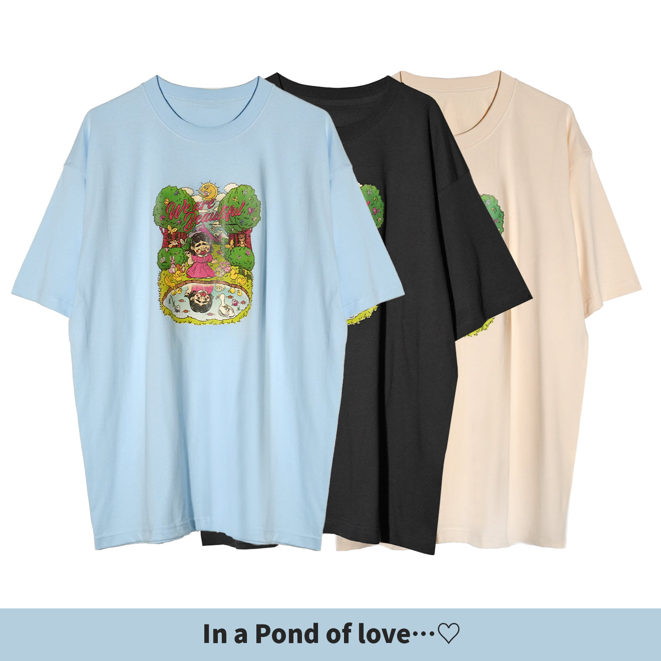 mune x Briana Gigante “We Are Beautiful” T-shirt / In a Pond of love…♡コミックポストカード付き