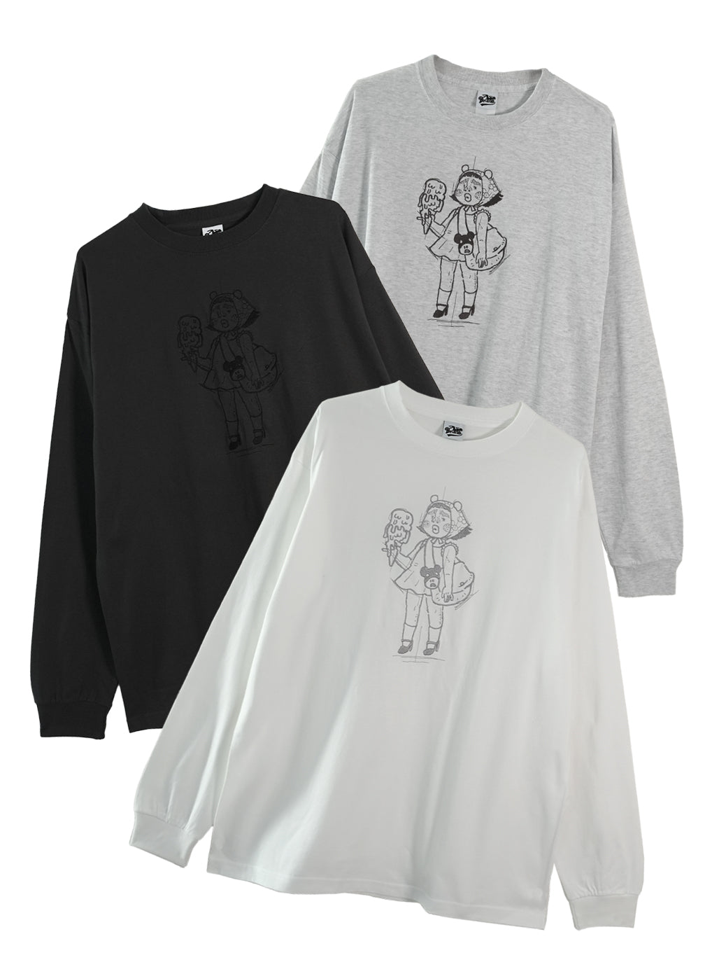 「溶けちゃう前に食べてよね。」刺繍ロングTシャツ