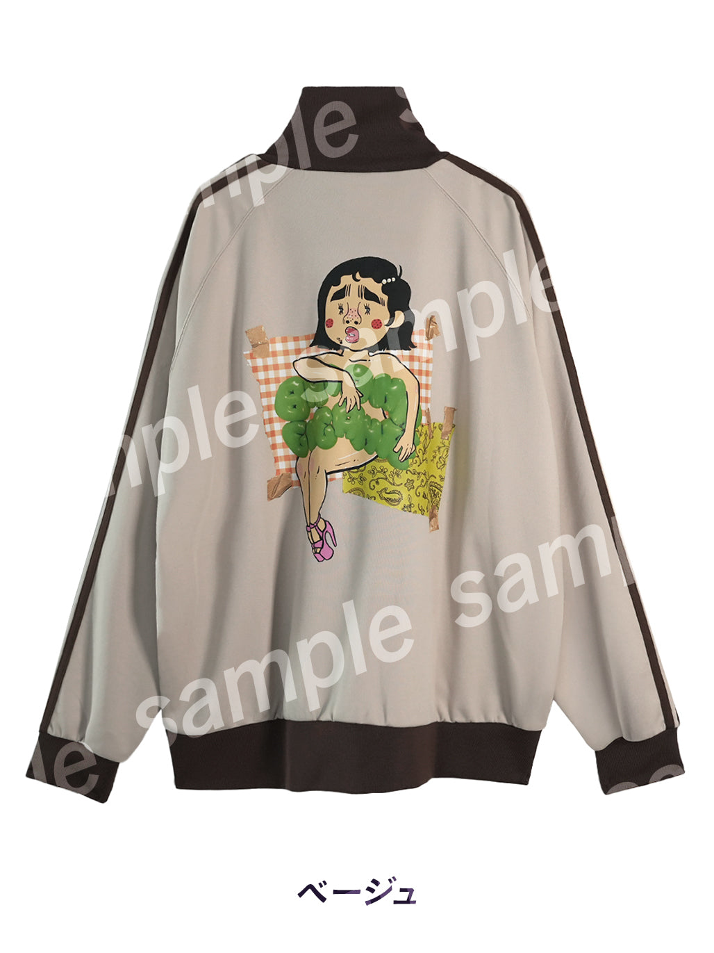 ワンポイント顔面刺繍ジャージ (※背面に官能的プリント)